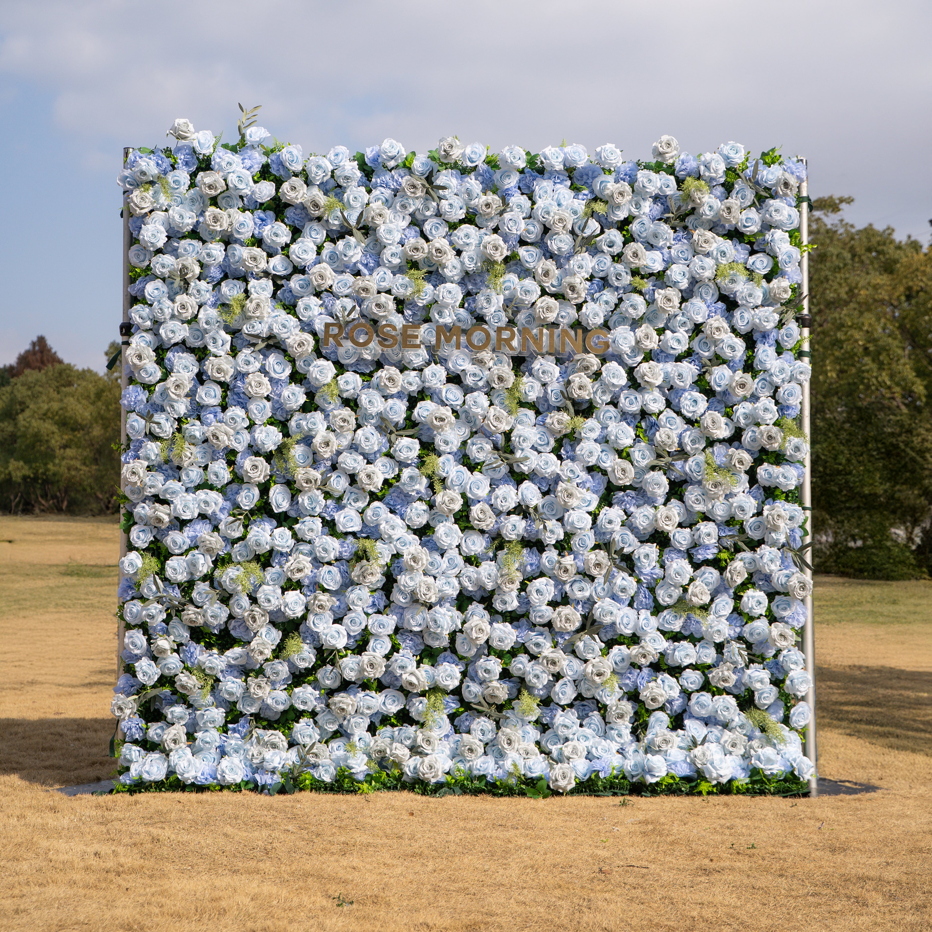 Vesper: 3D Blue & Dusty Rose Wall | Premium Roll-Up Fabric Backdrop for Events