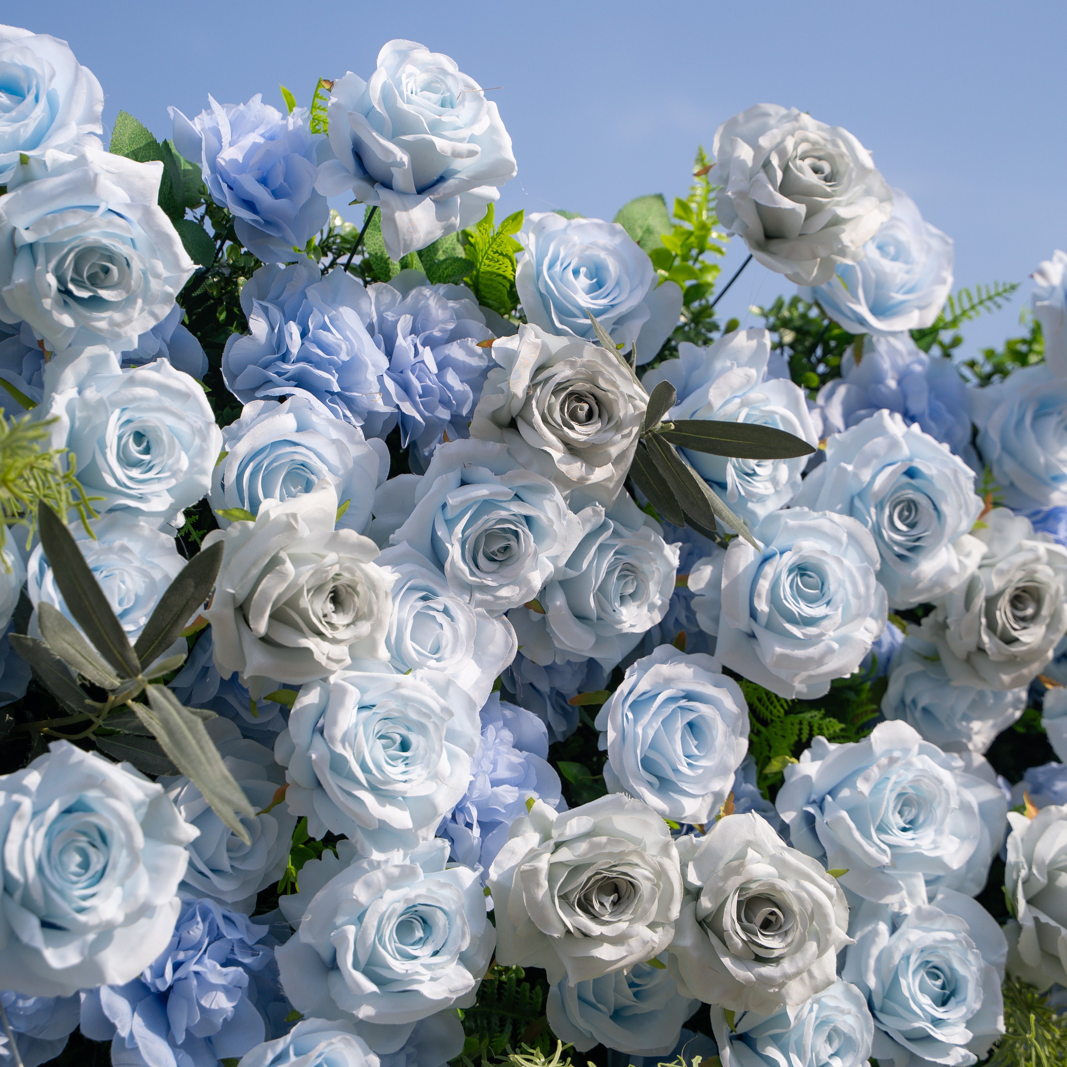 Vesper: 3D Blue & Dusty Rose Wall | Premium Roll-Up Fabric Backdrop for Events