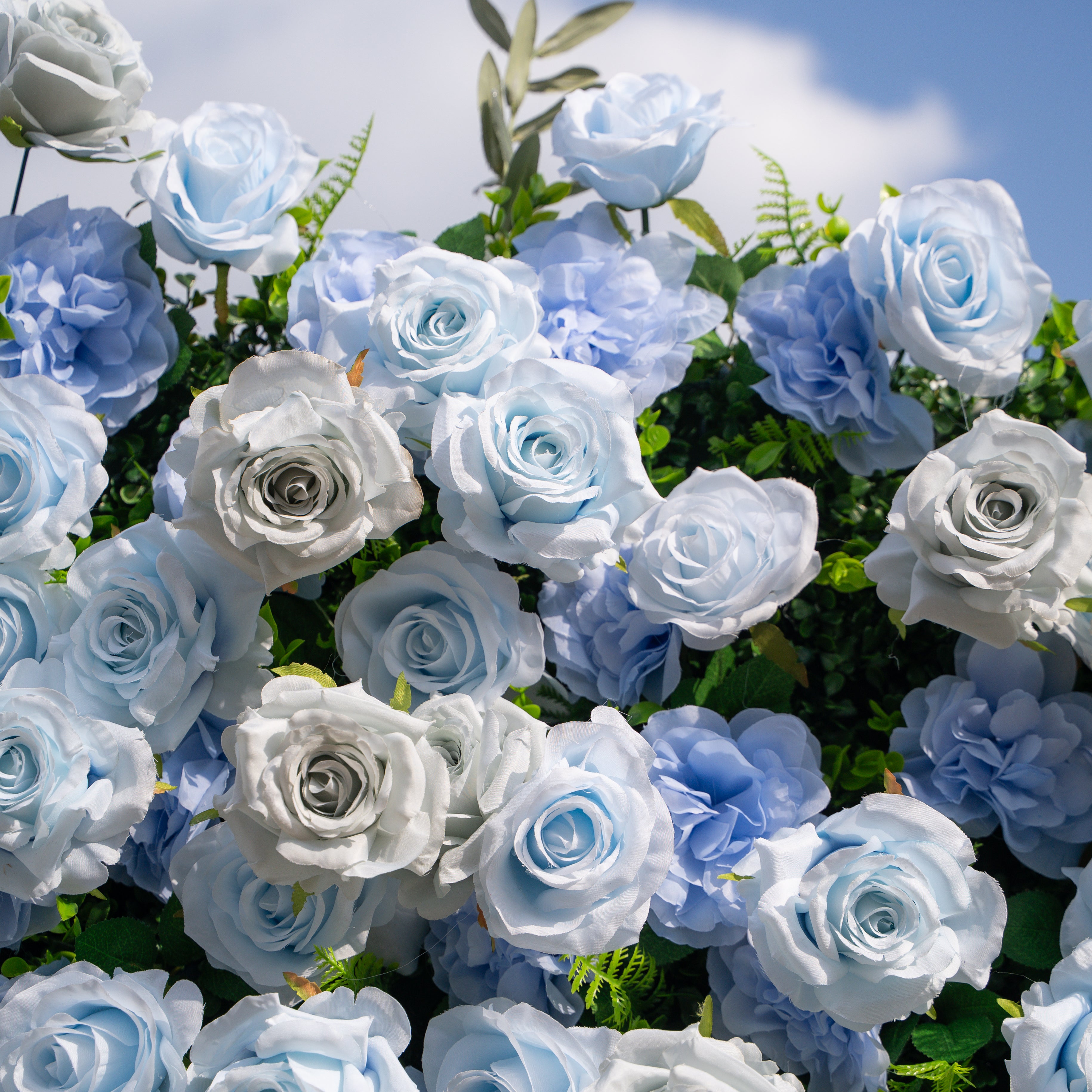 Vesper: 3D Blue & Dusty Rose Wall | Premium Roll-Up Fabric Backdrop for Events