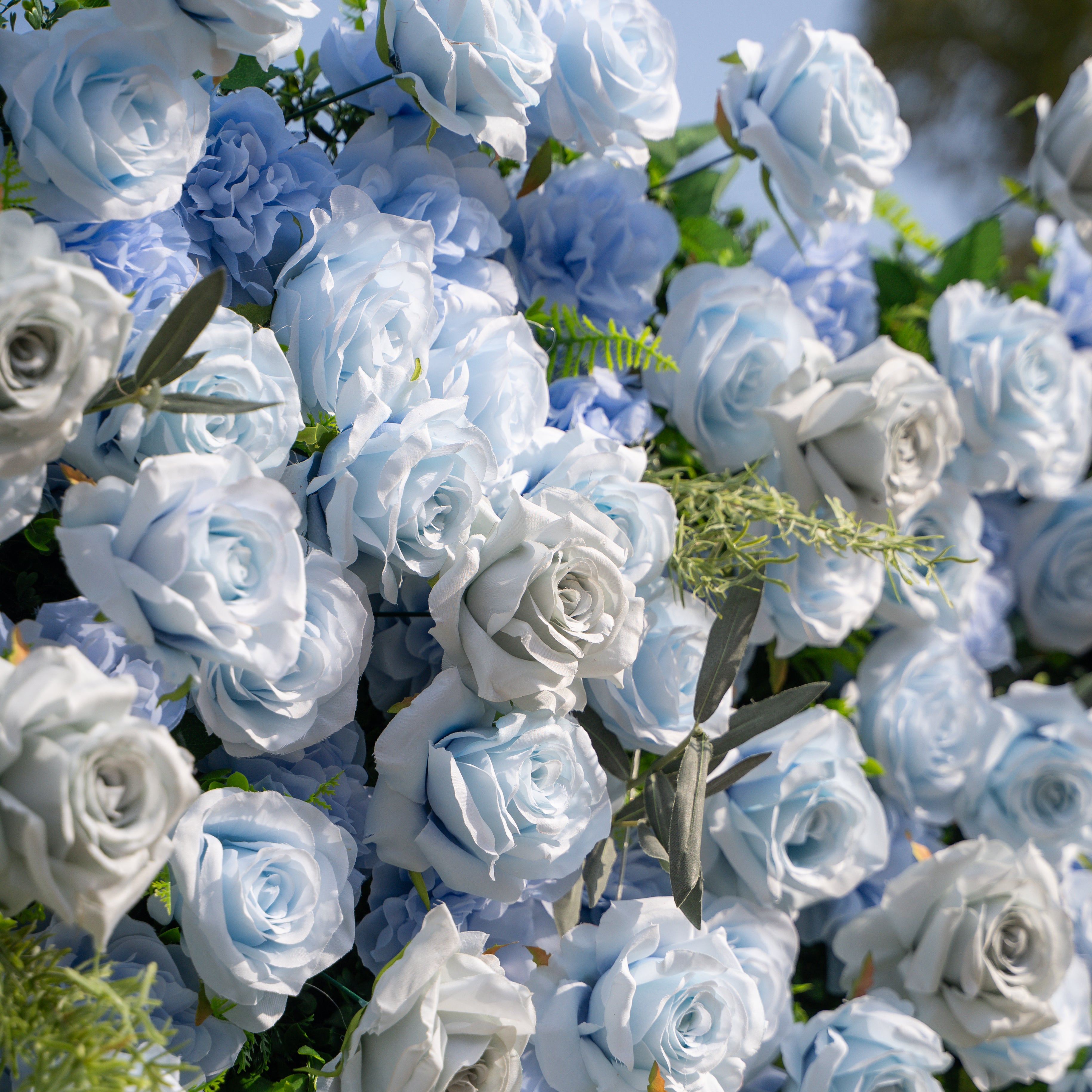 Vesper: 3D Blue & Dusty Rose Wall | Premium Roll-Up Fabric Backdrop for Events