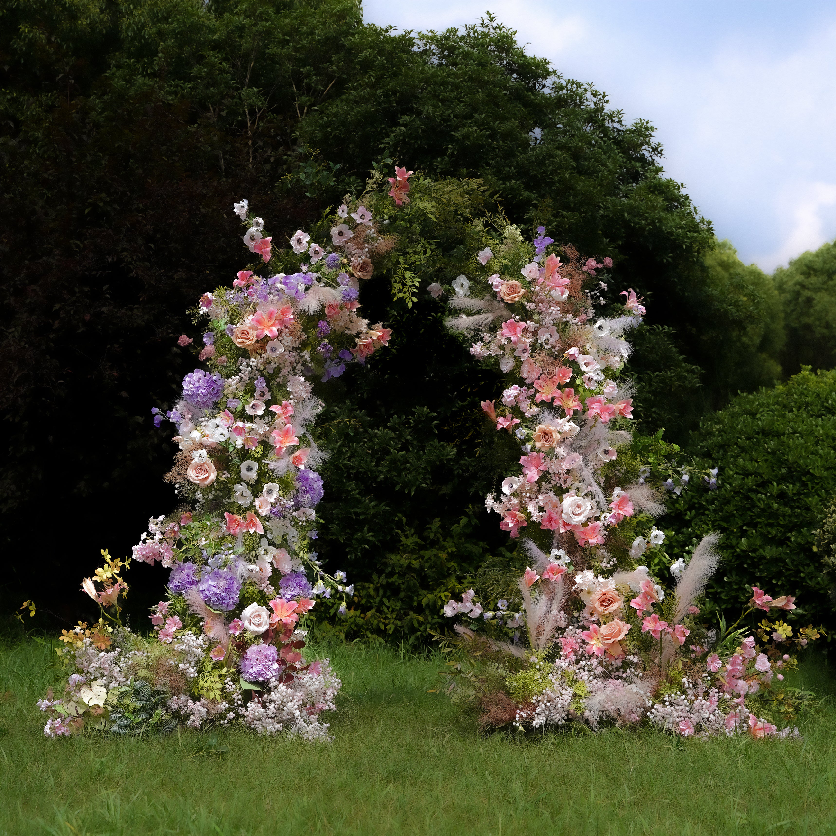 Victoria:2023 New Wedding Party Background Floral Arch Decoration include Framet-R824 Rose Morning