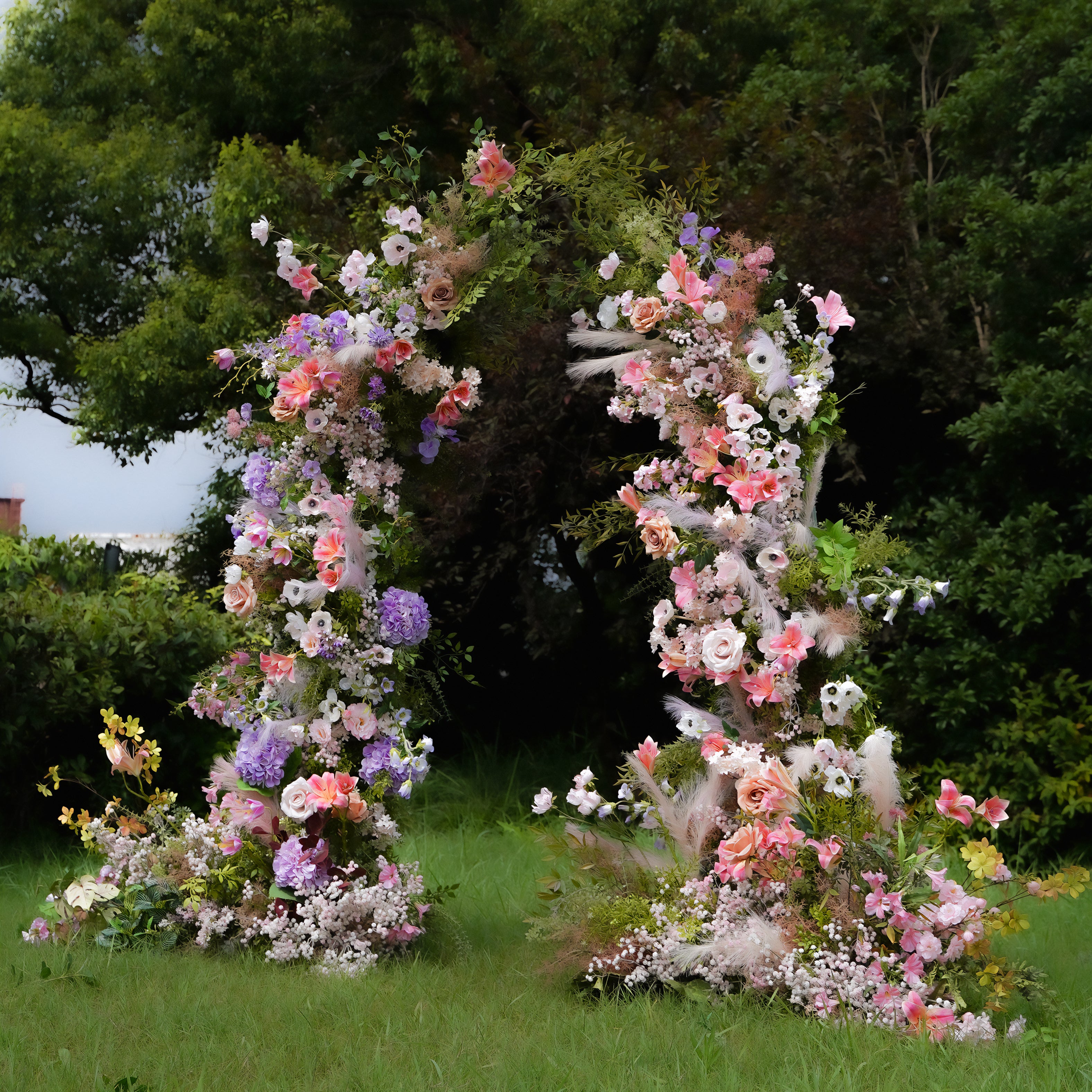 Victoria:2023 New Wedding Party Background Floral Arch Decoration include Framet-R824 Rose Morning