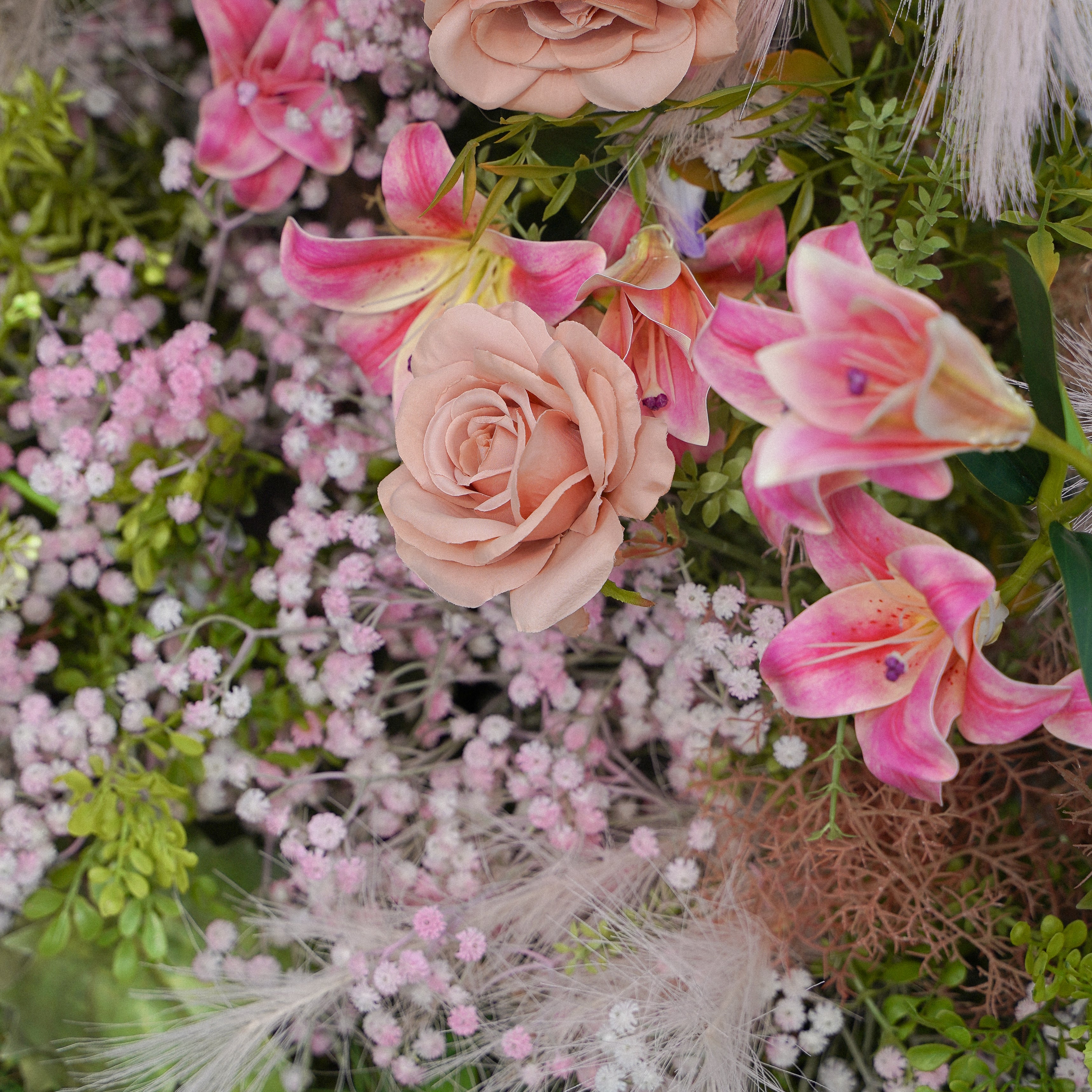 Victoria:2023 New Wedding Party Background Floral Arch Decoration include Framet-R824 Rose Morning