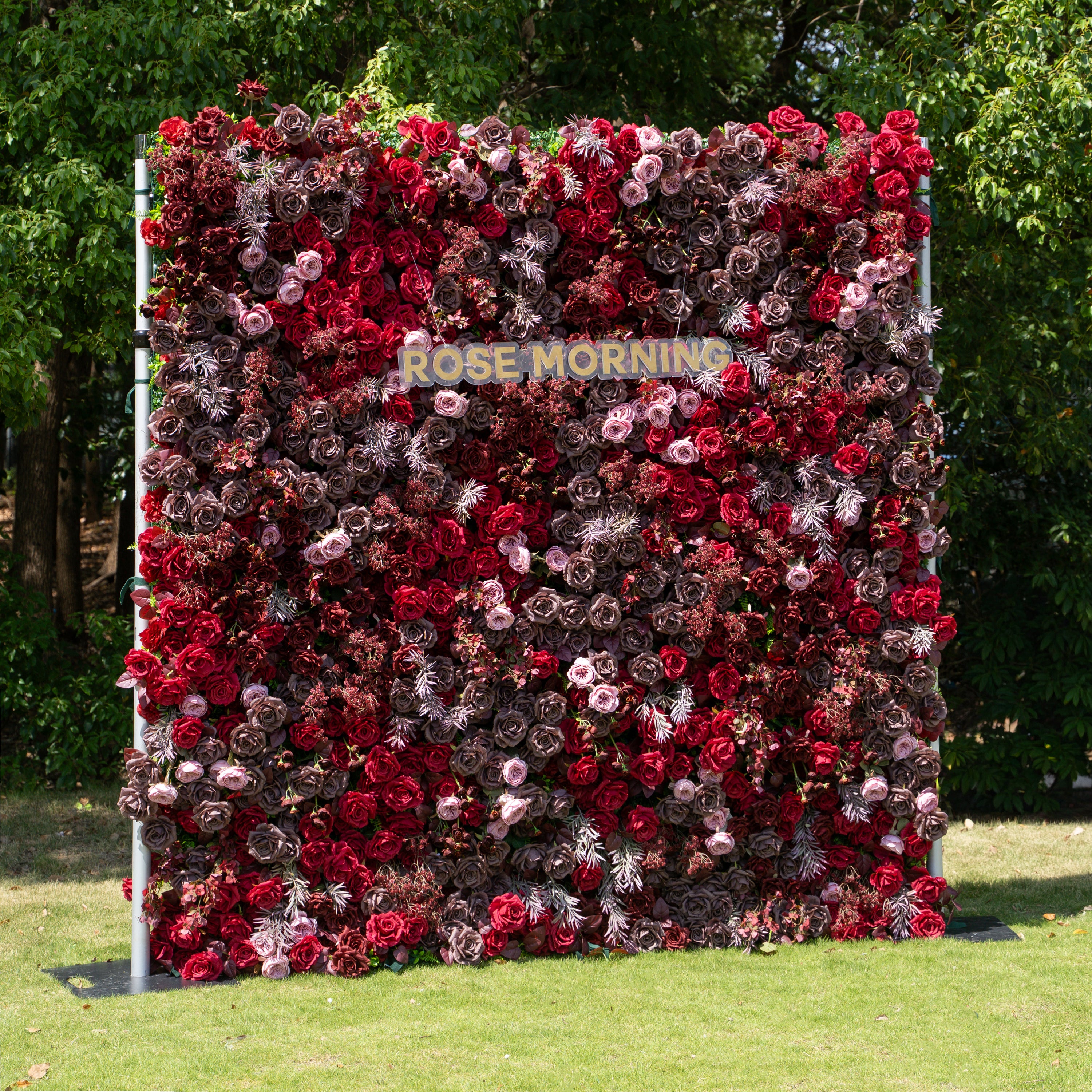 Vino:5D Fabric Artificial zip up curtain flower wall +Free Stand (Ready to ship-Only USA)