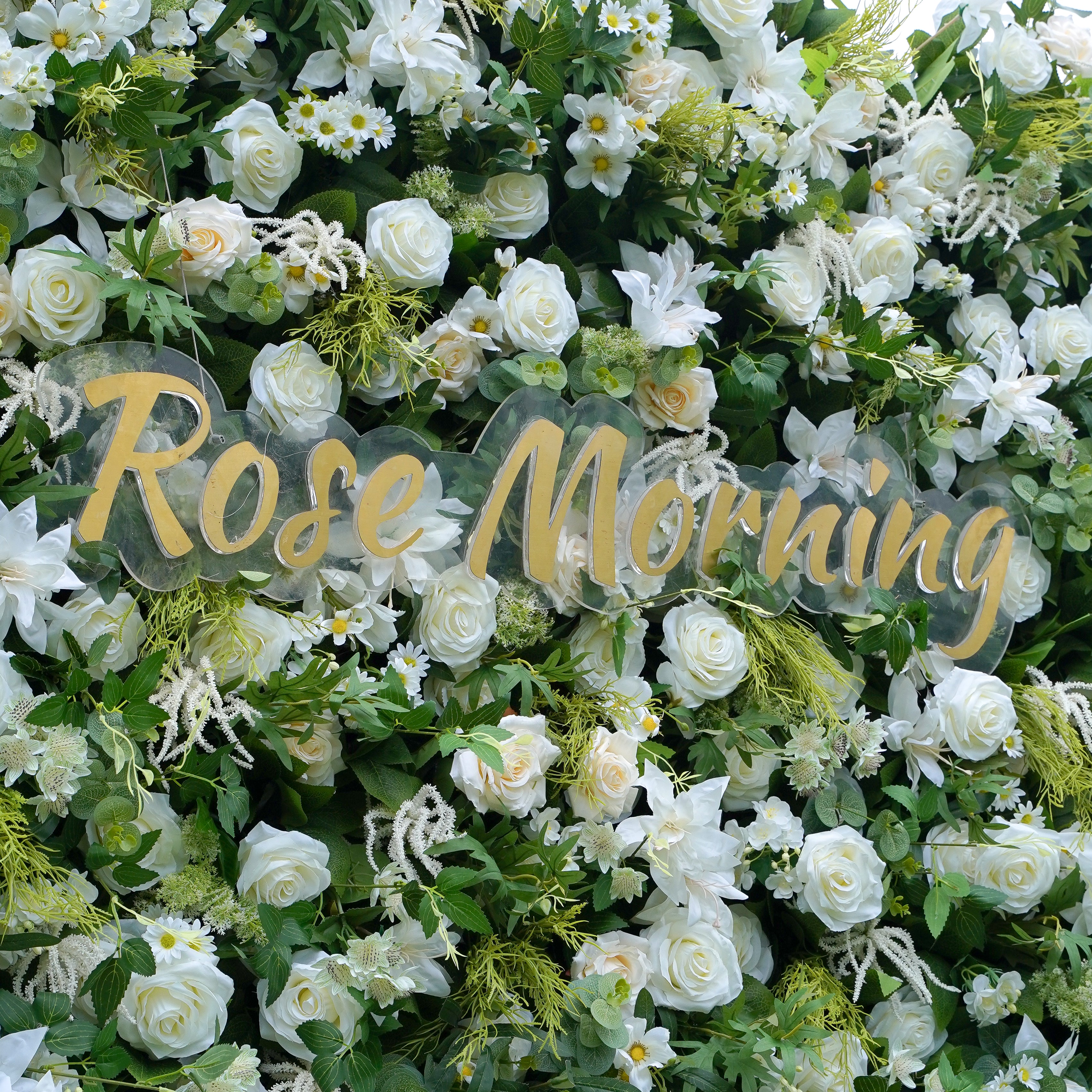 willow: 3D Fabric Artificial Flower Wall Rolling Up Curtain Flower Wall R790 - 8ft*8ft Rose Morning