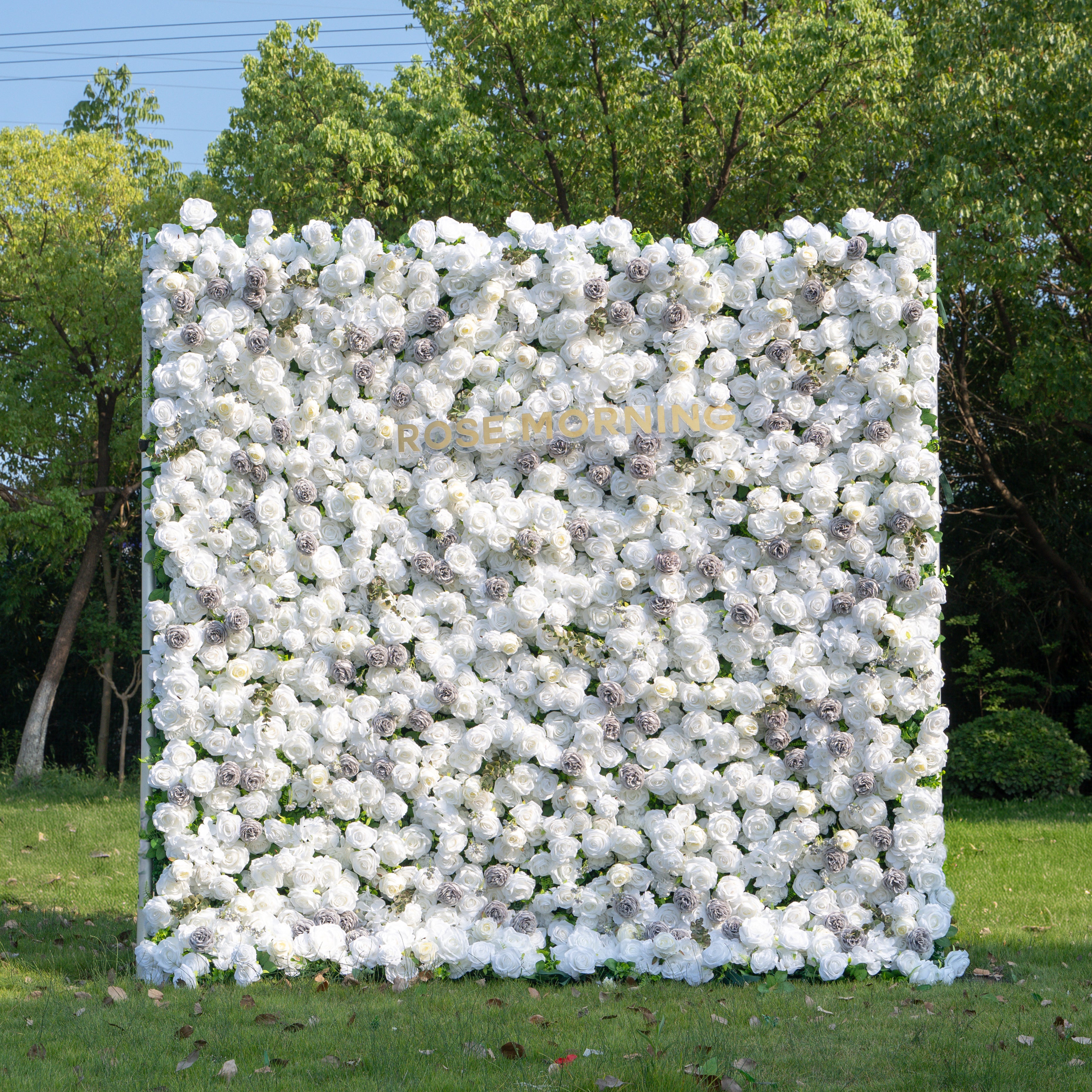Wolfie:3D Fabric Artificial rolling up curtain flower wall