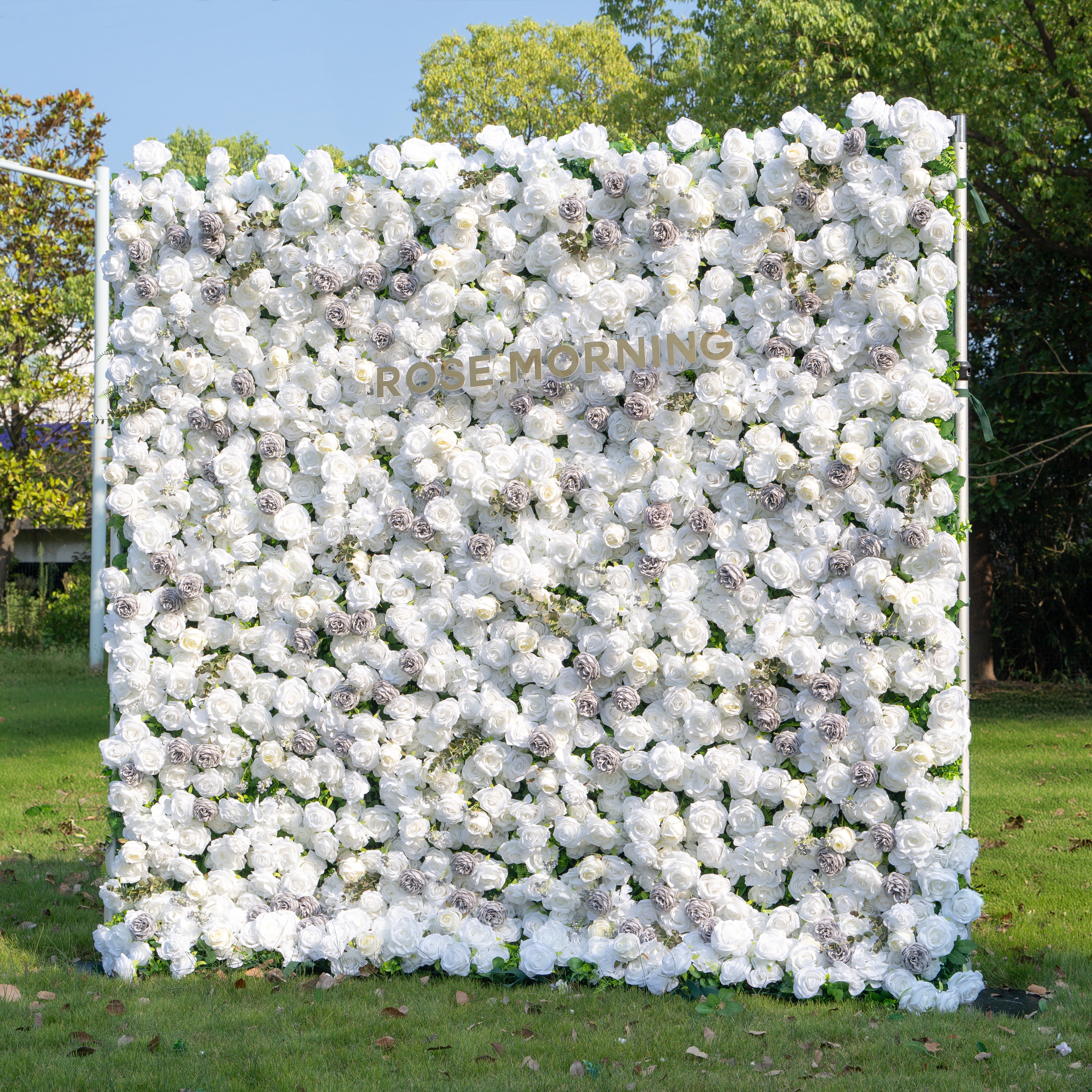 Wolfie:3D Fabric Artificial rolling up curtain flower wall