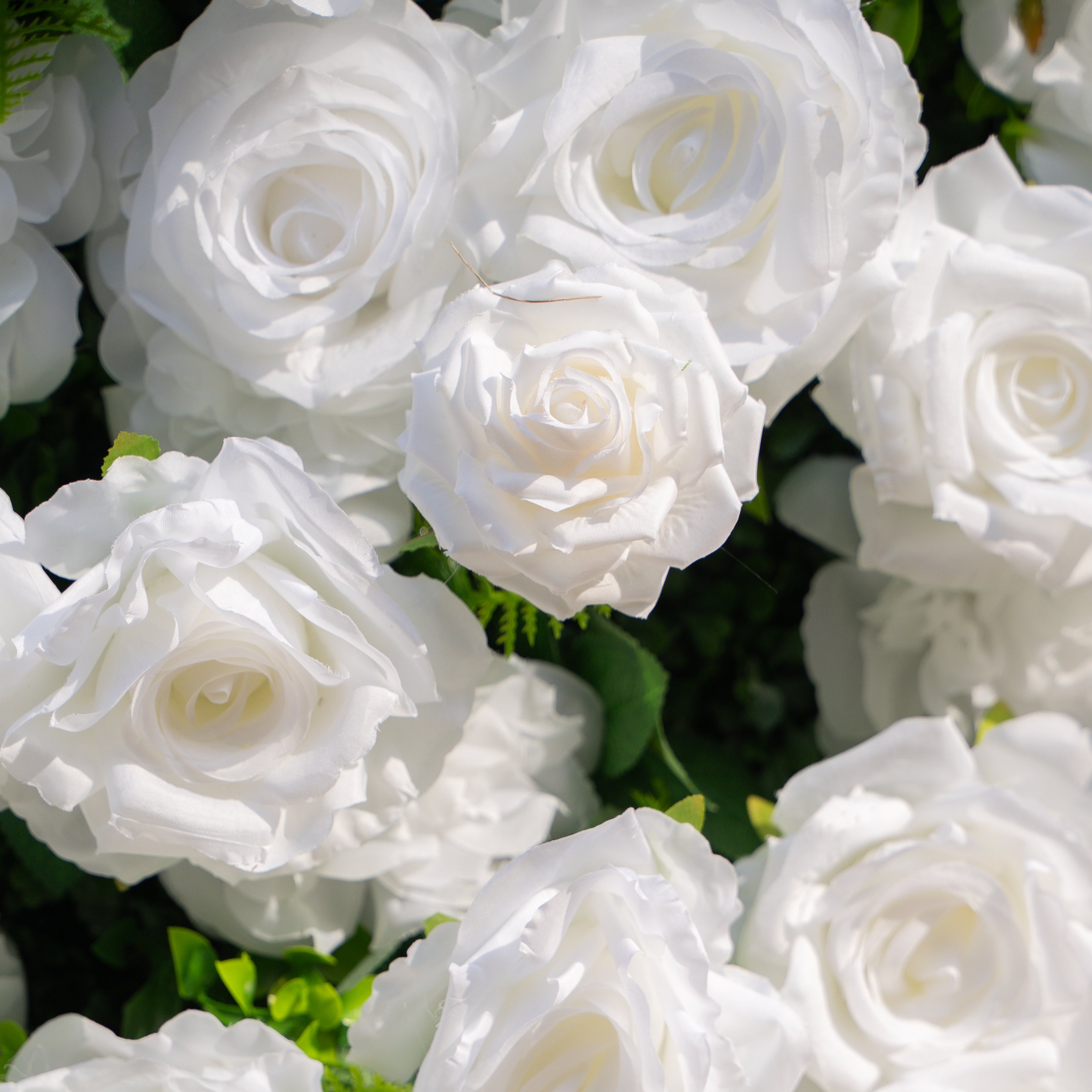 Zephira: 3D Elegant White Silk Rose Flower Wall Roll-Up Fabric Backdrop for Luxury Weddings & Events