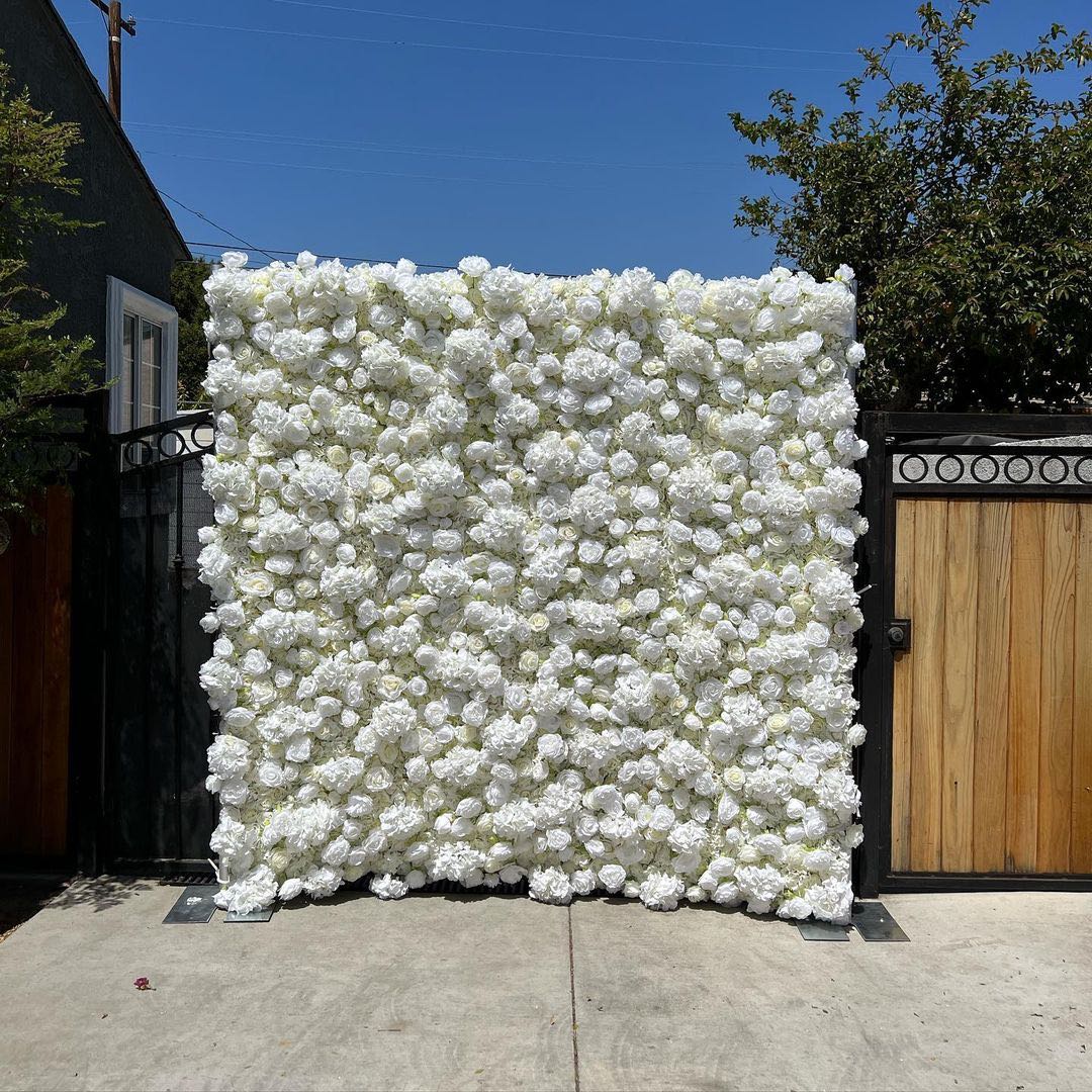 Rose Morning“The flower walls are made of artificial flowers in various colors, layered at different levels to create a lush, elegant and natural look. The exclusive zipper design and roll-up design make it easy to install and remove.”