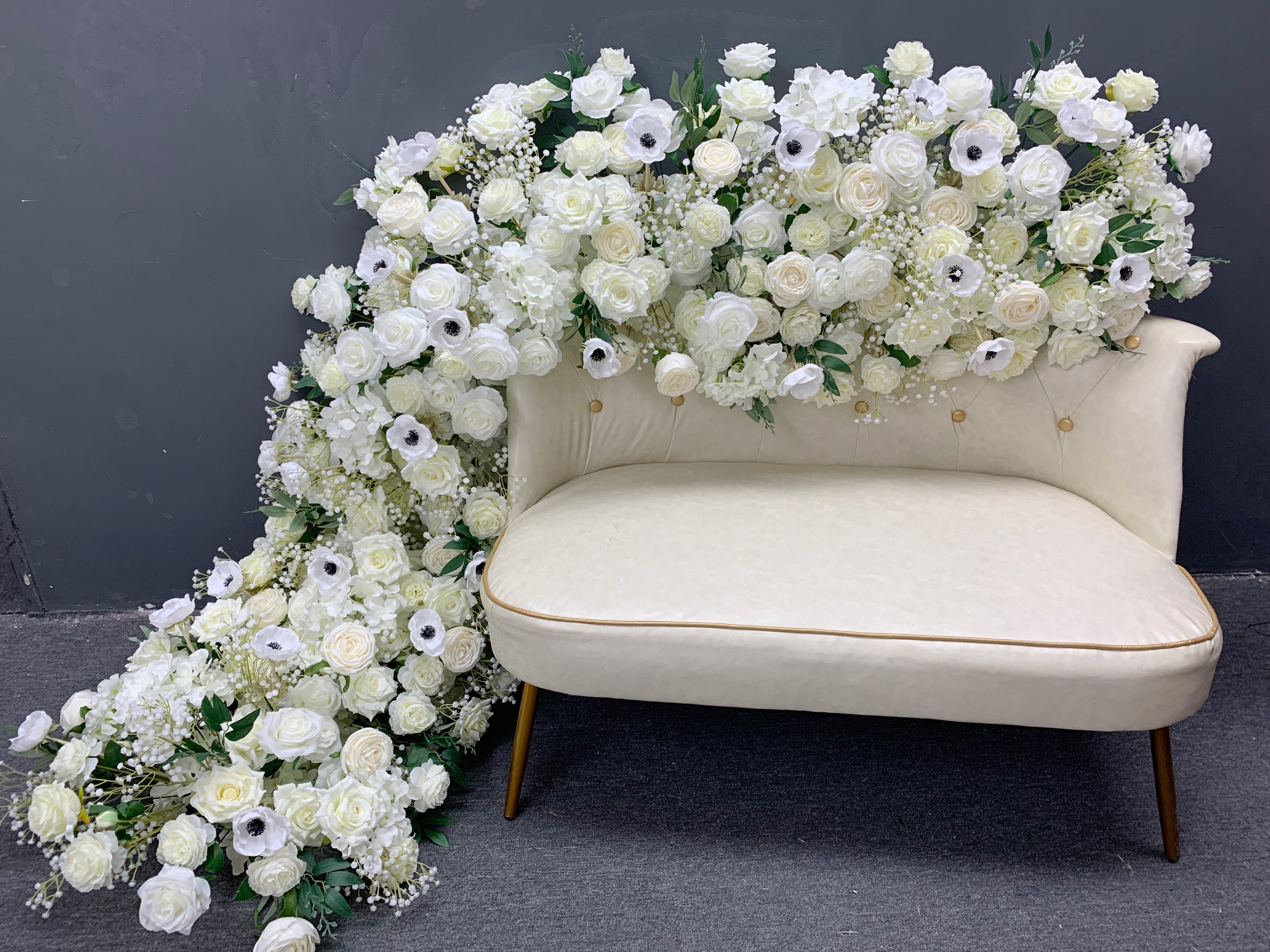 Lucia Flower Runner:2023 New Long strip flower row trailing long table table arrangement table flower R983 Rose Morning