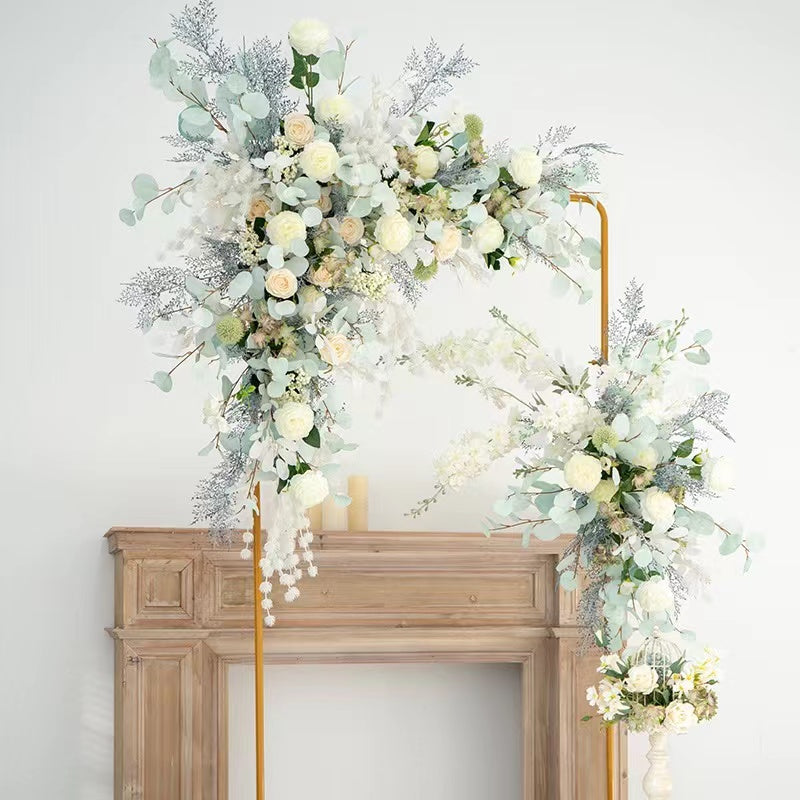 F009:2023 New Wedding Party Background Floral Arch Decoration Including Frame Rose Morning