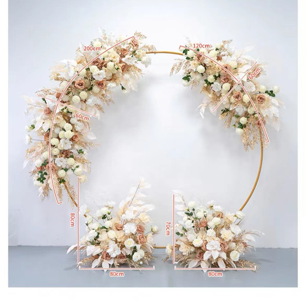 F019:2023 New Wedding Party Background Floral Arch Decoration Including Frame Rose Morning