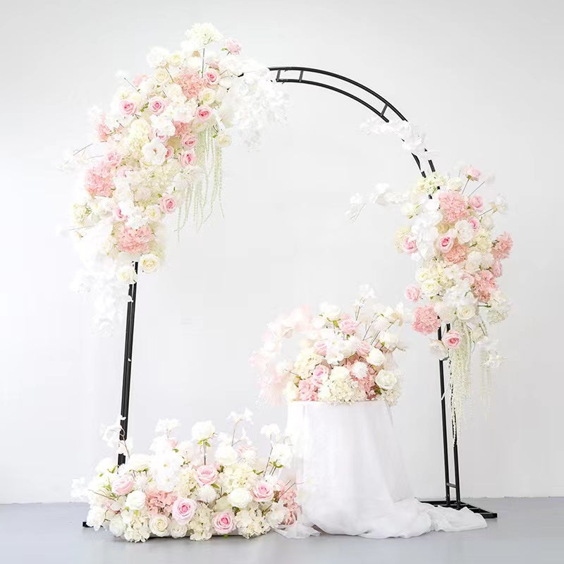 F028:2023 New Wedding Party Background Floral Arch Decoration Including Frame Rose Morning