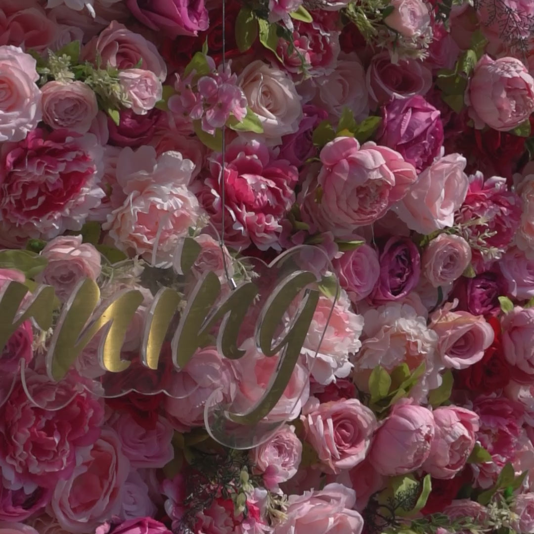 Twins:5D Fabric Artificial rolling up curtain flower wall