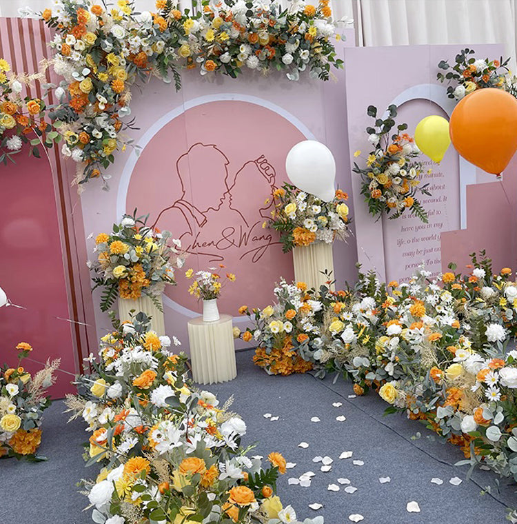 C046:2023 New Flower Centerpiece Bouquet Table Decoration Flower Set Rose Morning