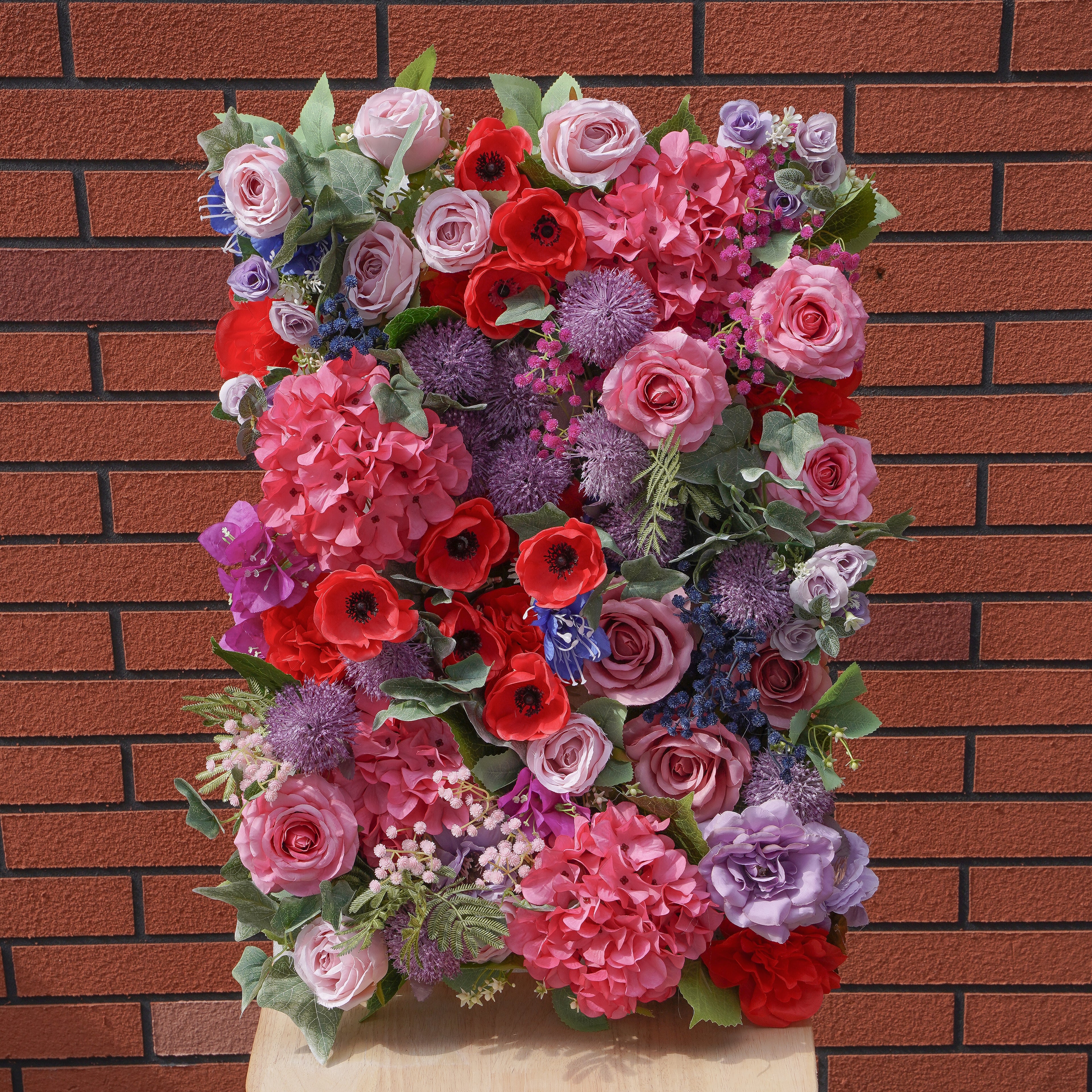 Rose Morning???The flower walls are made of artificial flowers in various colors, layered at different levels to create a lush, elegant and natural look. The exclusive zipper design and roll-up design make it easy to install and remove.??¨¤