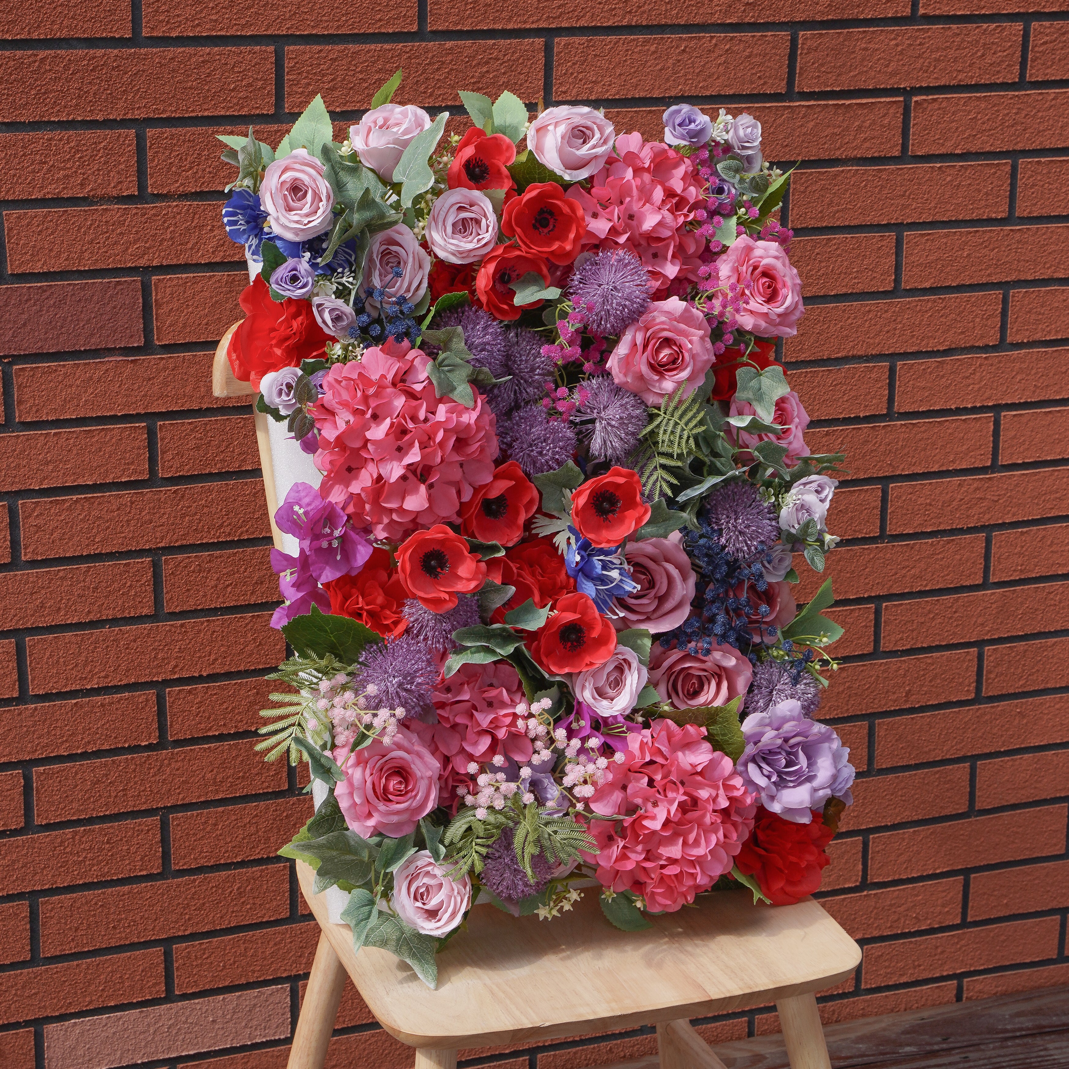 Rose Morning???The flower walls are made of artificial flowers in various colors, layered at different levels to create a lush, elegant and natural look. The exclusive zipper design and roll-up design make it easy to install and remove.??¨¤