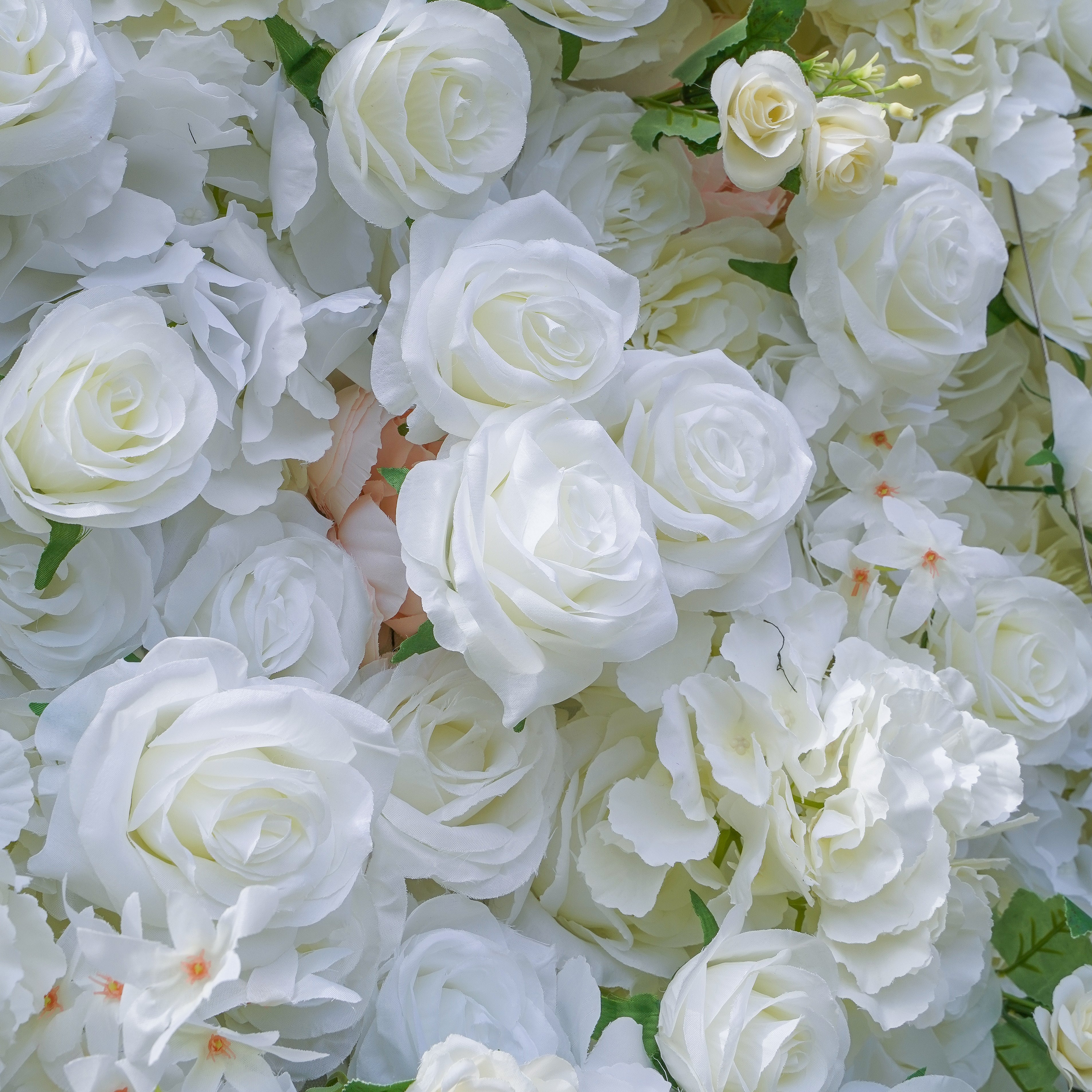 Rose Morning“The flower walls are made of artificial flowers in various colors, layered at different levels to create a lush, elegant and natural look. The exclusive zipper design and roll-up design make it easy to install and remove.”
