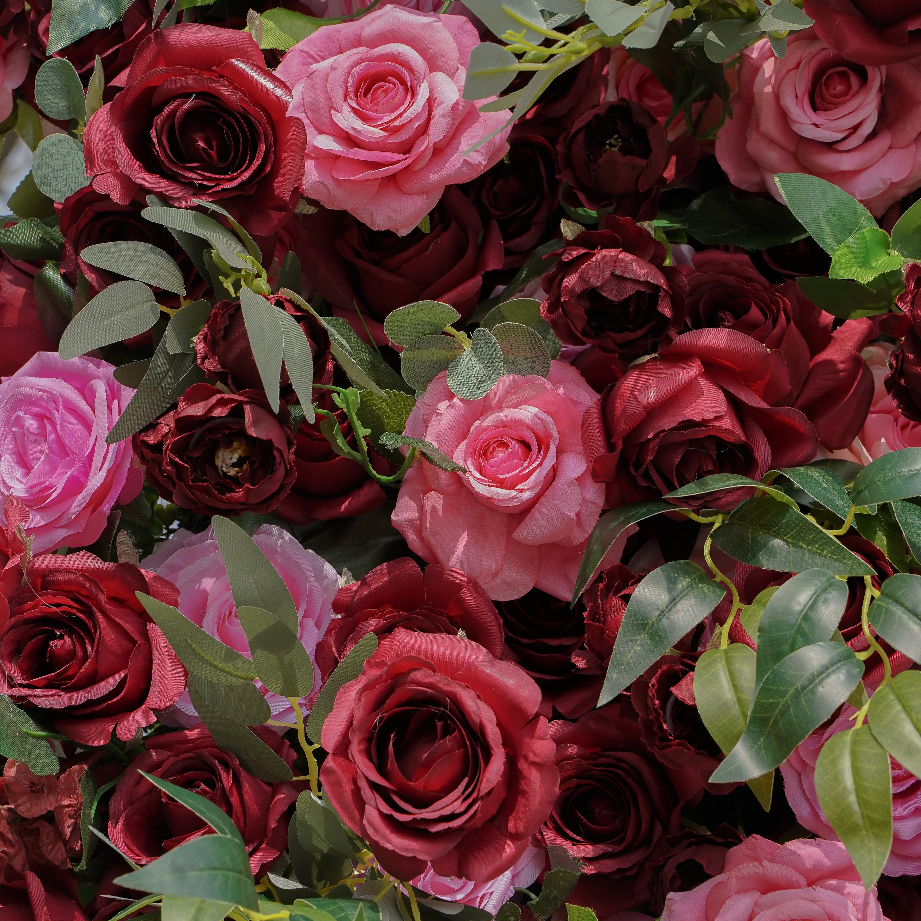 Rose Morning“The flower walls are made of artificial flowers in various colors, layered at different levels to create a lush, elegant and natural look. The exclusive zipper design and roll-up design make it easy to install and remove.”