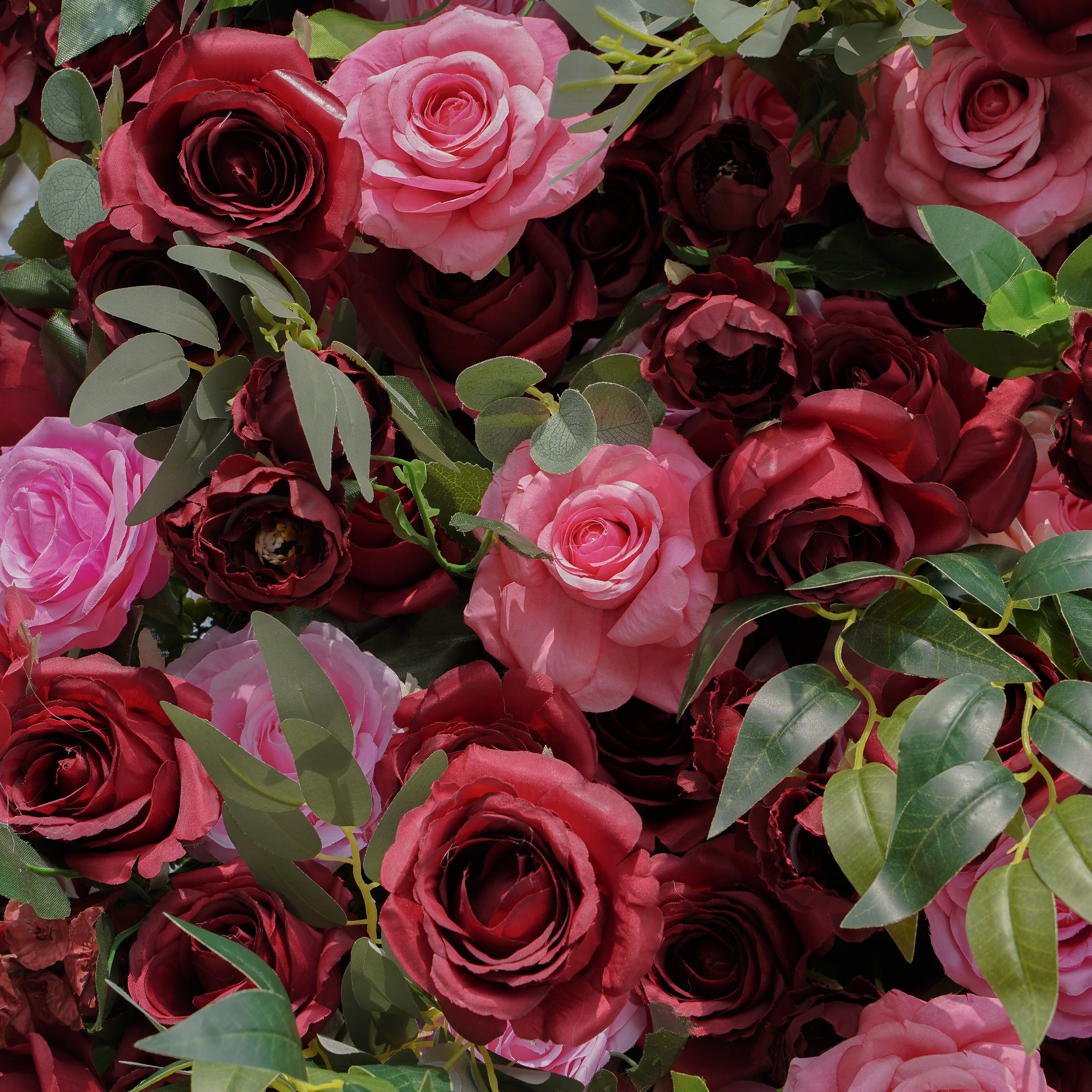 Rose Morning“The flower walls are made of artificial flowers in various colors, layered at different levels to create a lush, elegant and natural look. The exclusive zipper design and roll-up design make it easy to install and remove.”
