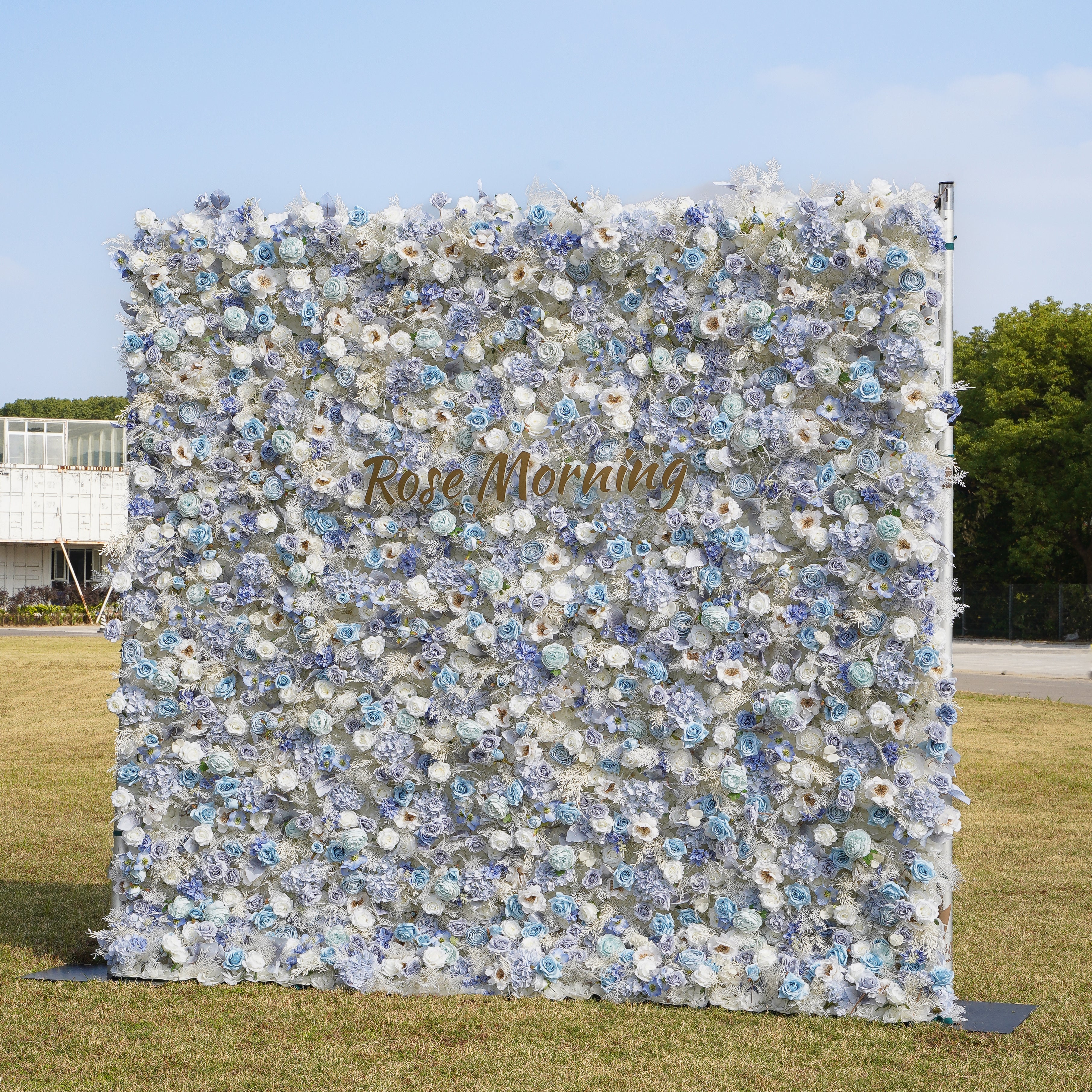 Rose Morning“The flower walls are made of artificial flowers in various colors, layered at different levels to create a lush, elegant and natural look. The exclusive zipper design and roll-up design make it easy to install and remove.”