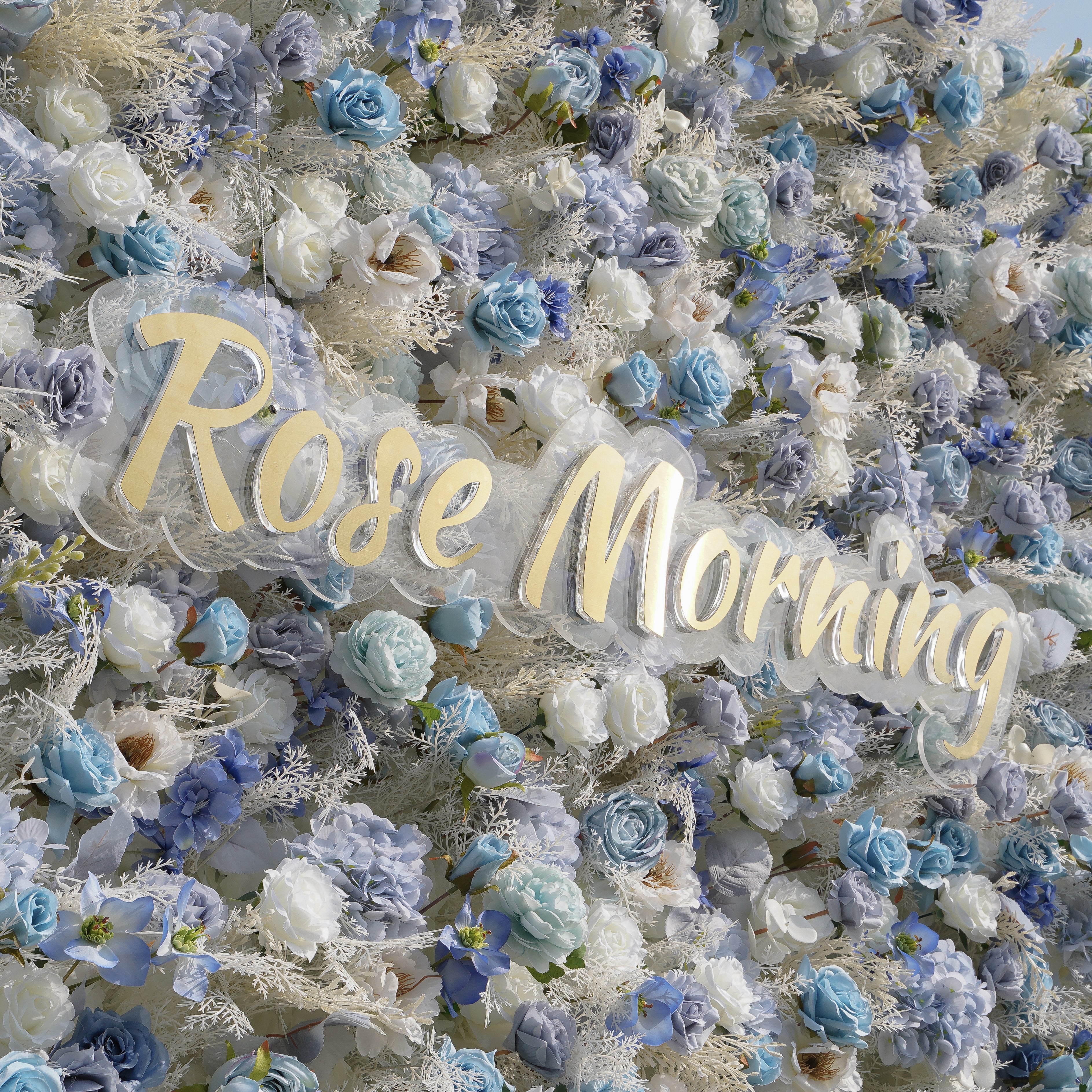 Rose Morning“The flower walls are made of artificial flowers in various colors, layered at different levels to create a lush, elegant and natural look. The exclusive zipper design and roll-up design make it easy to install and remove.”