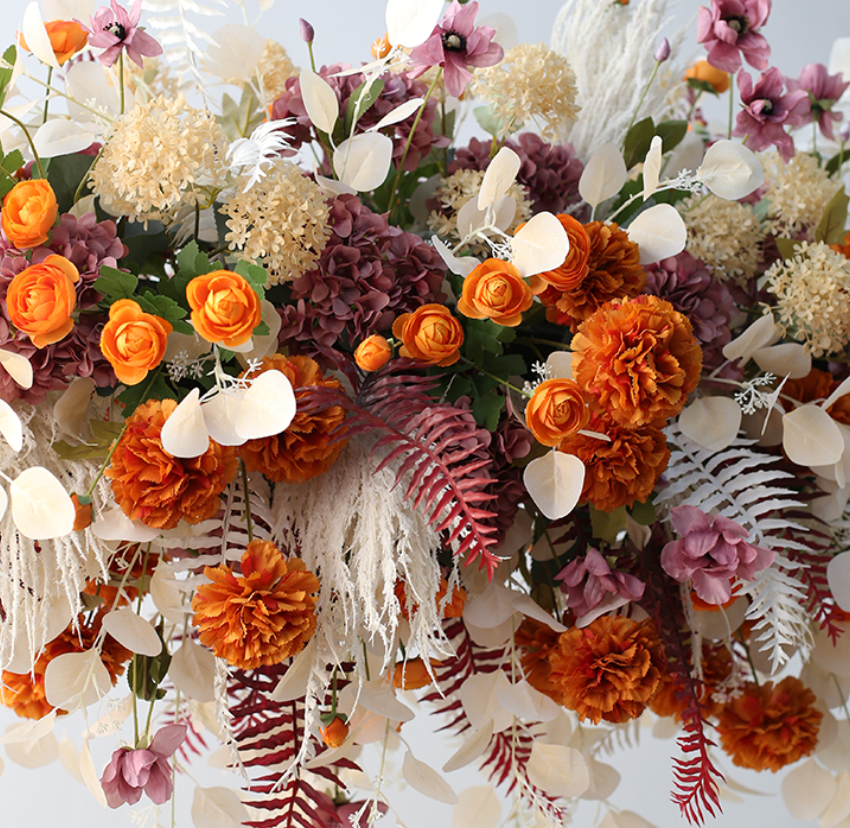 H003:Artificial Flower Hanging Floral Ceiling Decoration Wedding Ceiling R945 Rose Morning