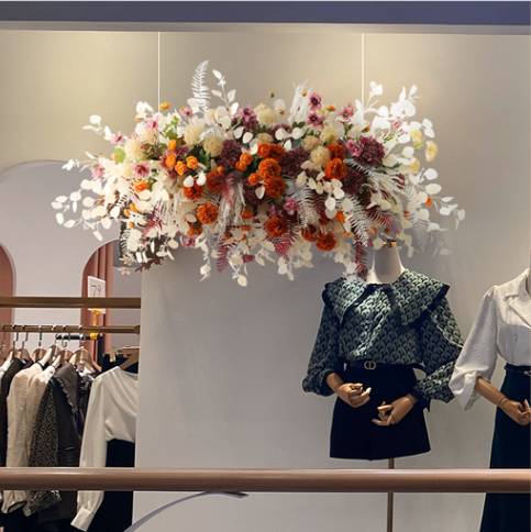 H003:Artificial Flower Hanging Floral Ceiling Decoration Wedding Ceiling R945 Rose Morning