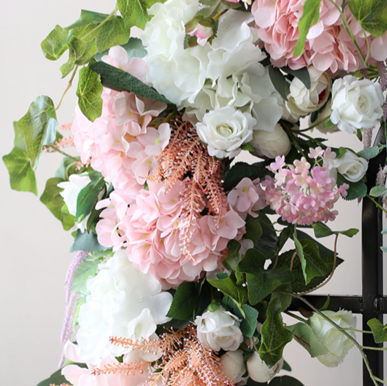 W004:2023 New Wedding Party Background Floral Arch Decoration Including Frame Rose Morning