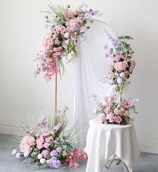 W008:2023 New Wedding Party Background Floral Arch Decoration Including Frame Rose Morning