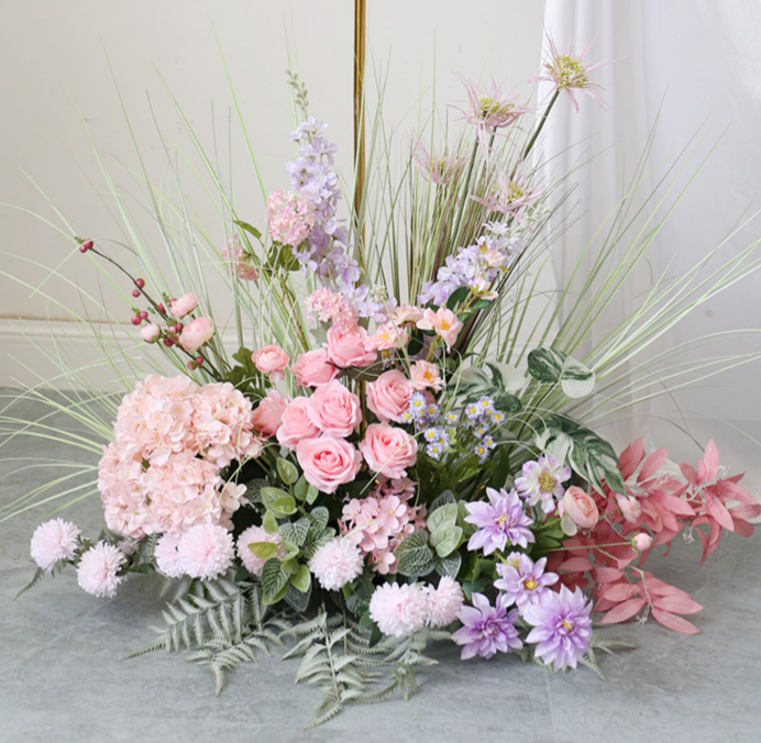 W008:2023 New Wedding Party Background Floral Arch Decoration Including Frame Rose Morning
