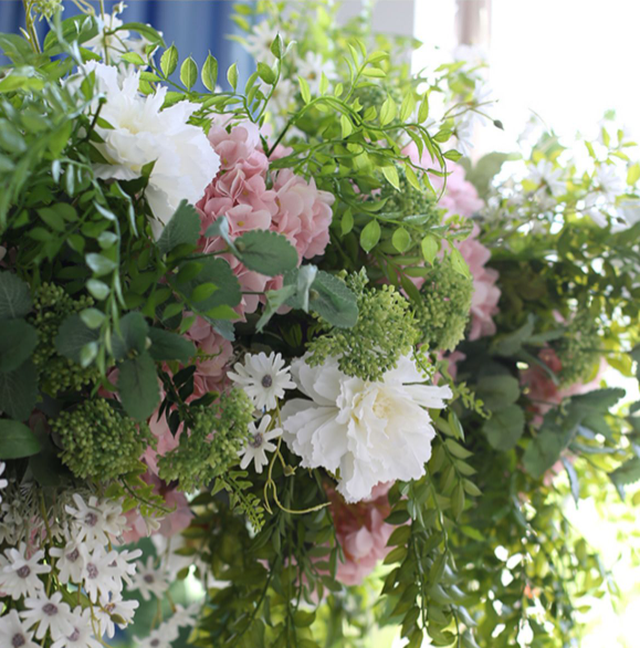 H008:Wedding Party Flower Row Decoration Ceiling Hanging Candles Rose Morning