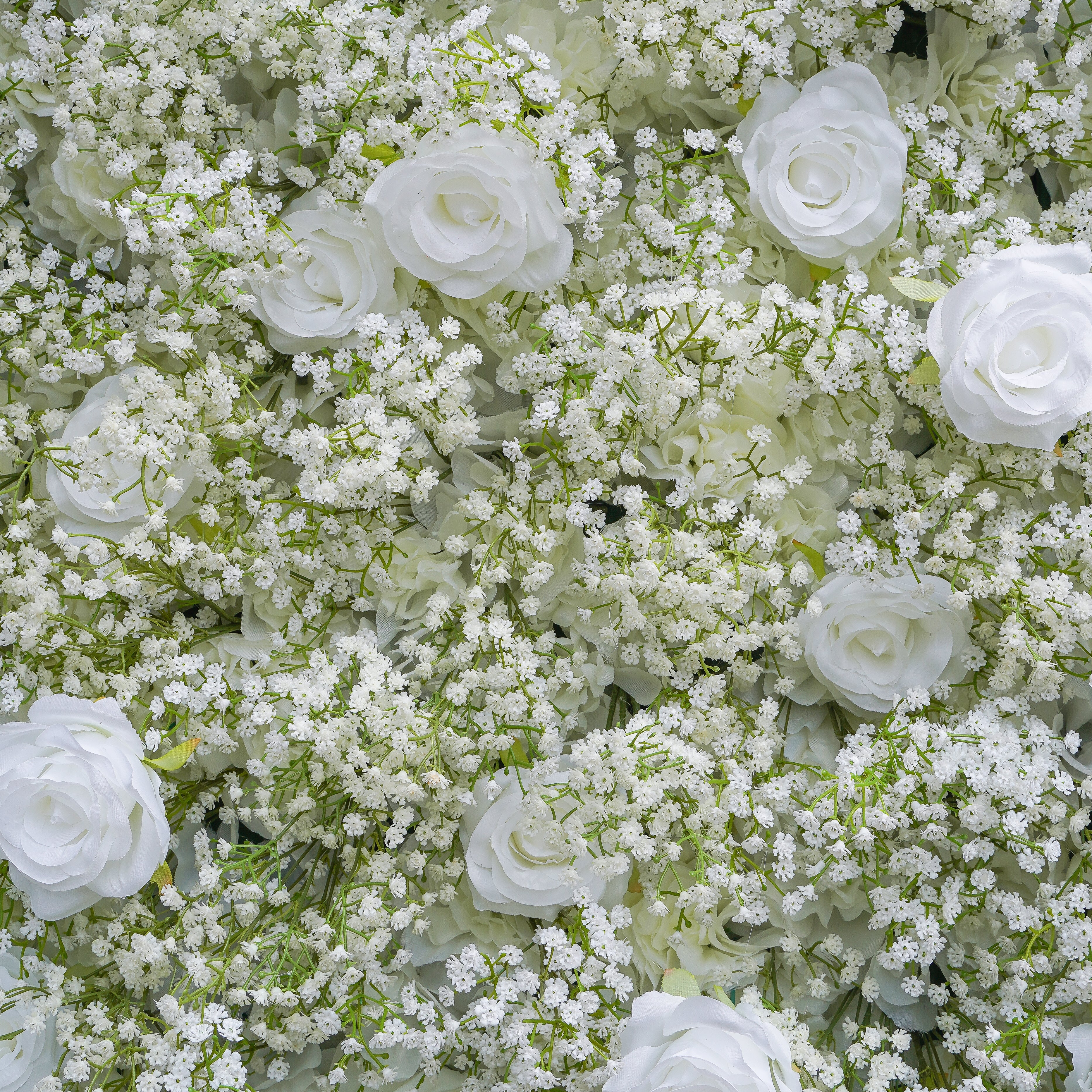 Rose Morning“The flower walls are made of artificial flowers in various colors, layered at different levels to create a lush, elegant and natural look. The exclusive zipper design and roll-up design make it easy to install and remove.”