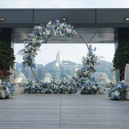 This Lena floral arch is the perfect backdrop for any wedding or event. It is made of high-quality materials and is easy to assemble and disassemble. The arches are made of metal and the garlands are made of artificial flowers. Wreaths are available in a variety of colors to match your wedding theme. Big enough for your guests to take pictures and keep. This decoration is the perfect addition to any wedding or event and is sure to impress your guests.
