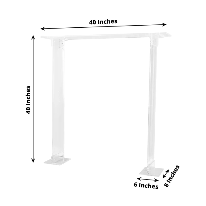 S002: Long Floral Wedding Clear Acrylic Rectangular Flower Frame Table Display Stand Rose Morning