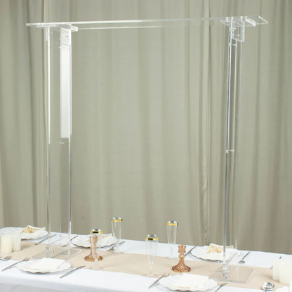 S002: Long Floral Wedding Clear Acrylic Rectangular Flower Frame Table Display Stand Rose Morning