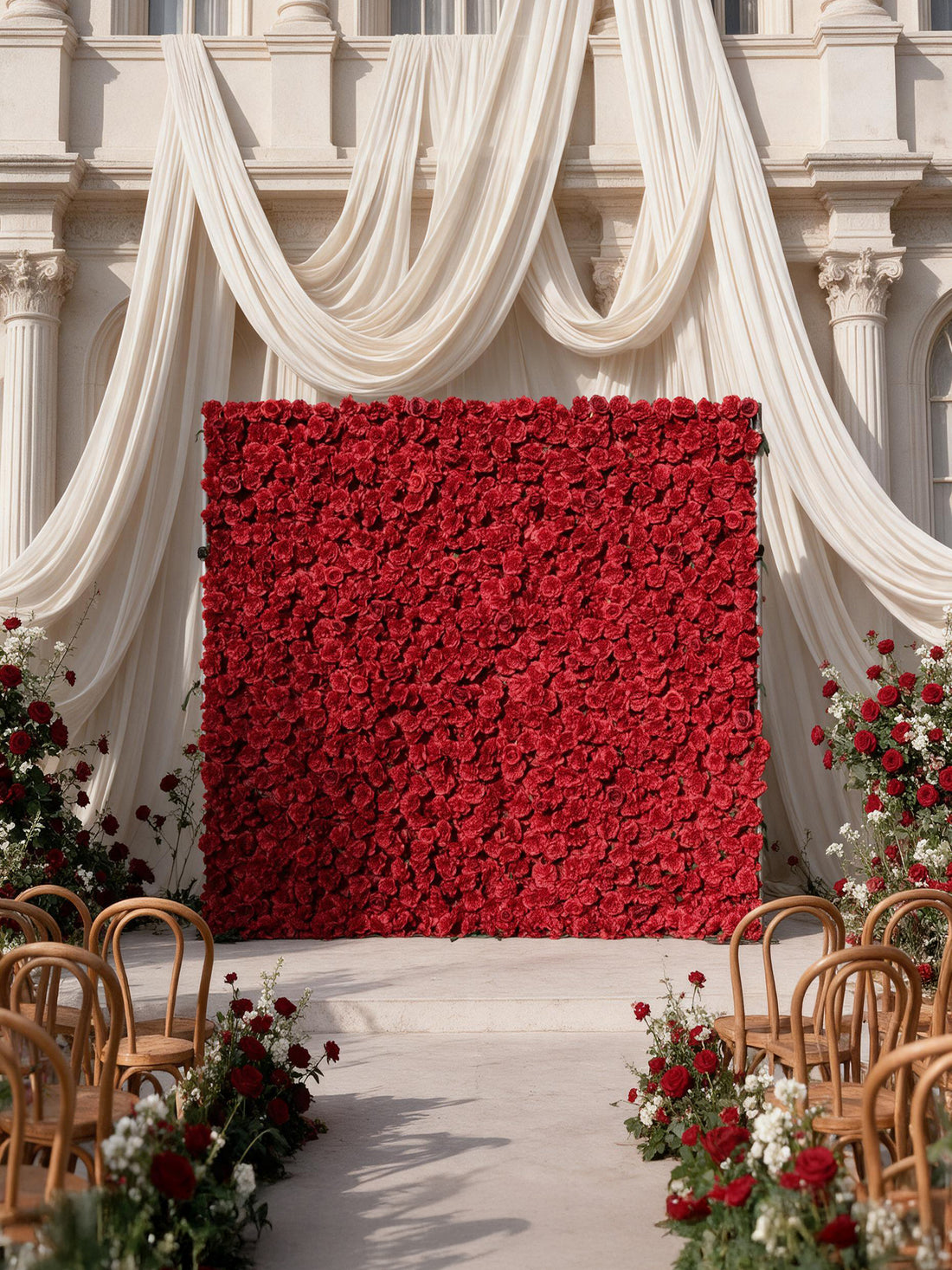 Mavis: 3D Fabric Artificial Zip Up Curtain Flower Wall For Wedding and Events Decoration