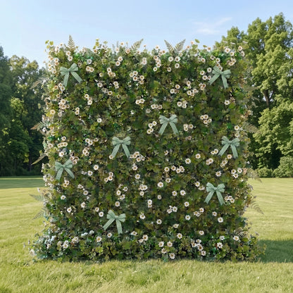 Clover: 5D Green Lucky Clovers Silk Floral Wall Roll-Up Fabric Backdrop for St.Patrick&