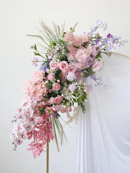 Lydia：2023 New Wedding Party Background Floral Arch Decoration include Framet- T001 Rose Morning