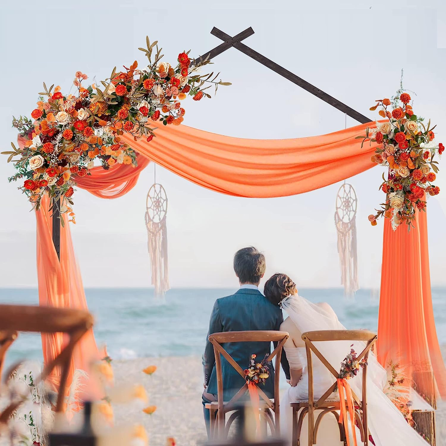 This is a rustic wooden arch that is perfect for weddings, birthdays, or any other special occasion. The arch is made of high-quality wood and is sturdy enough to support even the heaviest decorations. The arch is also easy to assemble and disassemble, so you can set it up and take it down quickly and easily. 