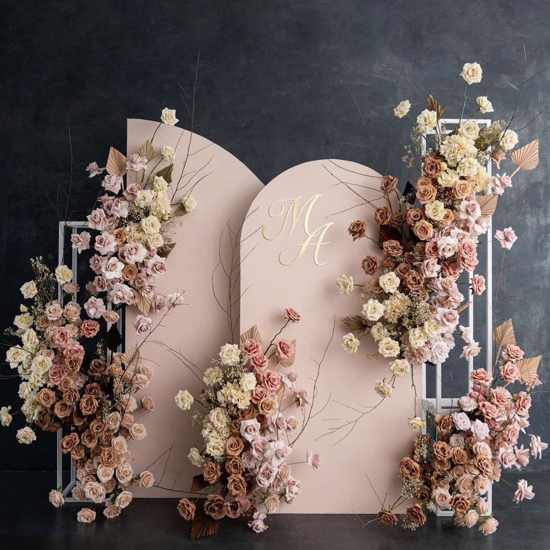Irene : 2023 New Wedding Party Background Floral Arch Decoration Including Frame -R897 Rose Morning
