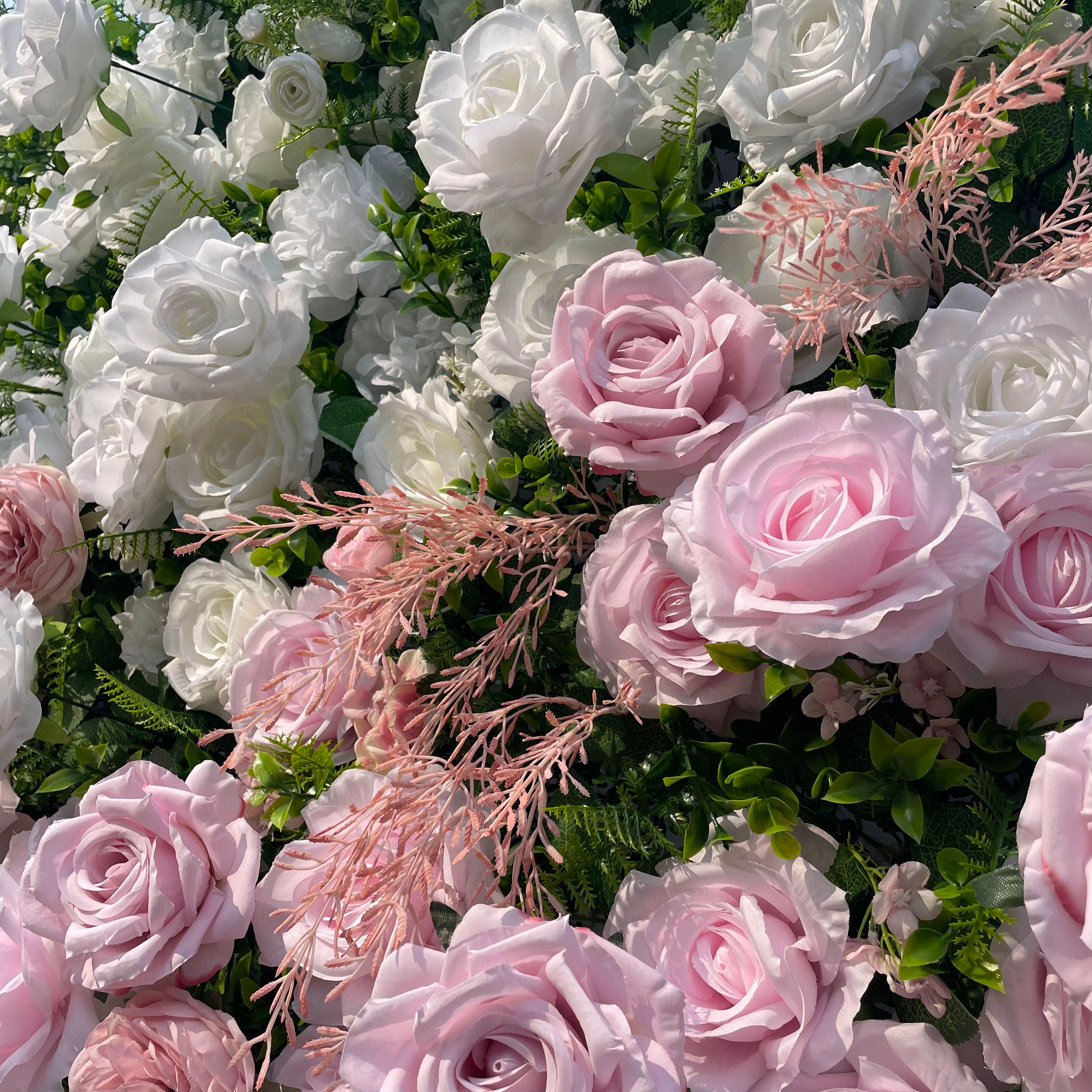 Hope：5D Fabric Artificial rolling up curtain flower wall Rose Morning