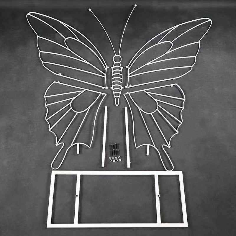 Lumeria: Exquisite Blush &amp; Berry Butterfly-Shaped Flower Wall for Luxury Events &amp; Parties Backdrop