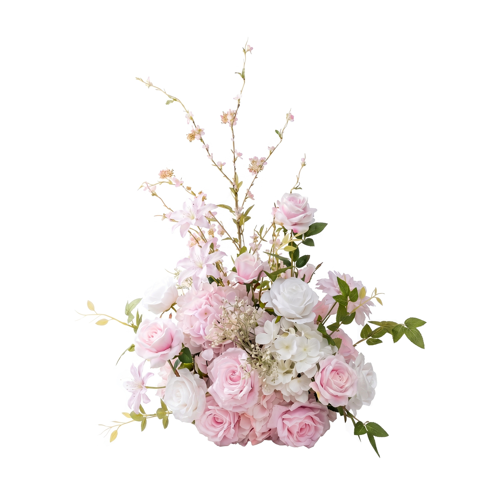 Veloura：Pink Artificial Rose Arrangements, Wedding Aisle &amp; Table Decor Realistic Silk Flowers with Stable Base,Reusable,Ideal for Indoor Outdoor Ceremonies,Parties &amp; Table Centerpieces