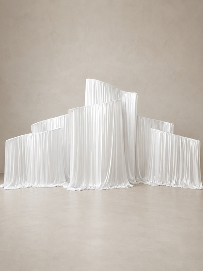 RoseMorning 6 Pcs White Stand Backdrop For Wedding and Party Purposal