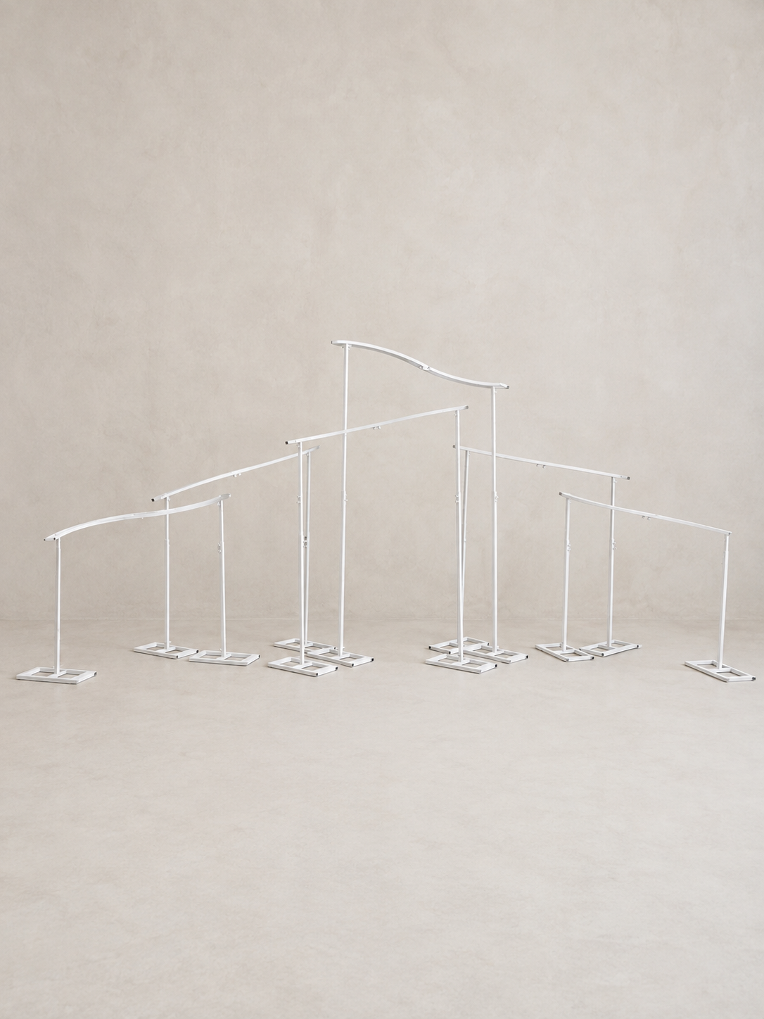 RoseMorning 6 Pcs White Stand Backdrop For Wedding and Party Purposal
