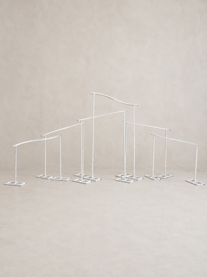RoseMorning 6 Pcs White Stand Backdrop For Wedding and Party Purposal