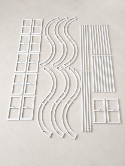 RoseMorning 6 Pcs White Stand Backdrop For Wedding and Party Purposal