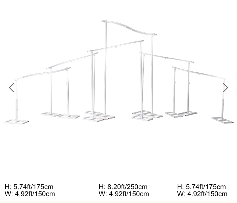 RoseMorning 6 Pcs White Stand Backdrop For Wedding and Party Purposal