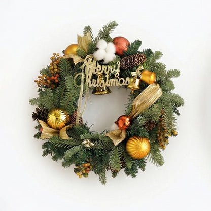 17 Inches Minimal Rustic Christmas Wreath with Natural Greenery and Warm Tones